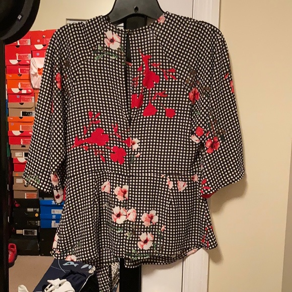 Patterned peplum top - Picture 2 of 2